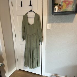 Chic Olive Long Sleeve Dress